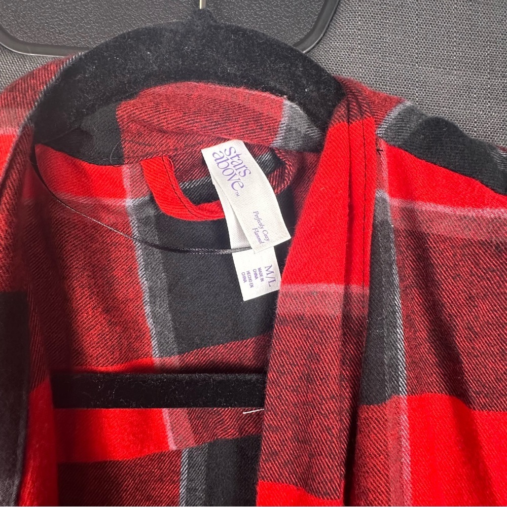 Stars Above Red and Black Plaid Robe - Picture 3 of 6